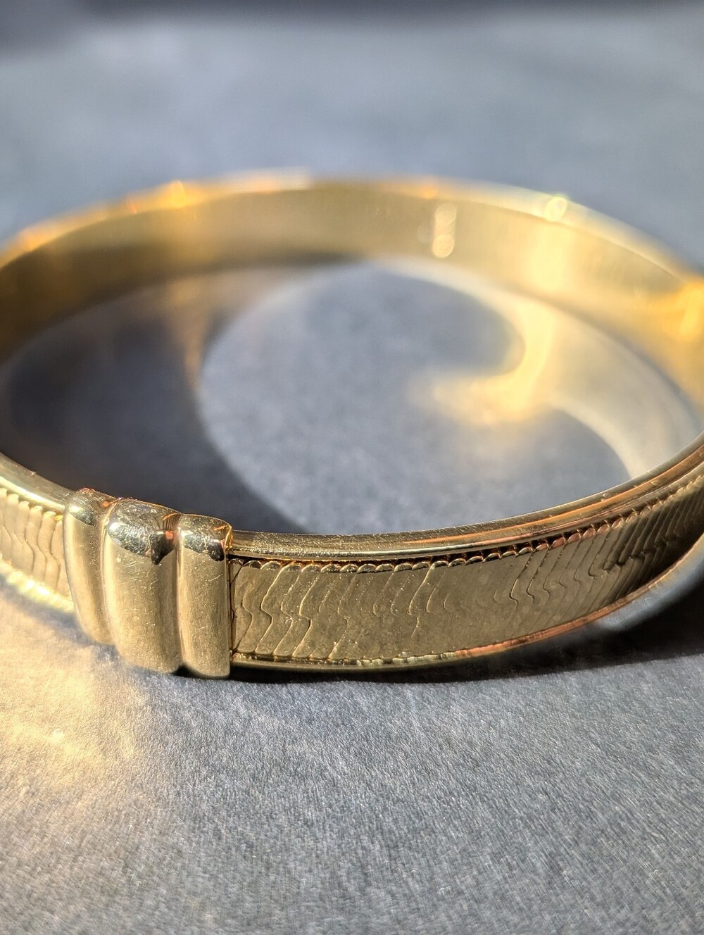 Vintage Monet Gold Tone Woven Texture Bangle Bracelet